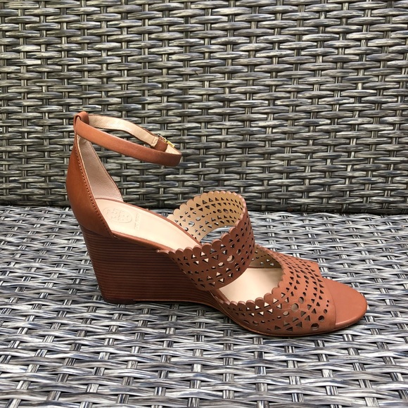 Tory Burch Perforated Wedge Leather Sandals - Size 10.5 - NEW - Picture 10 of 12